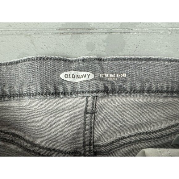 Old Navy Size 6 Womens Shorts Gray Mid Rise Cuff Hem Denim Jean Stretch - Picture 2 of 4